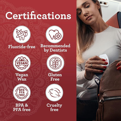 Gurunanda Expandable Waxed Dental Floss for Gentle, Deep Cleaning Wide Teeth Fl