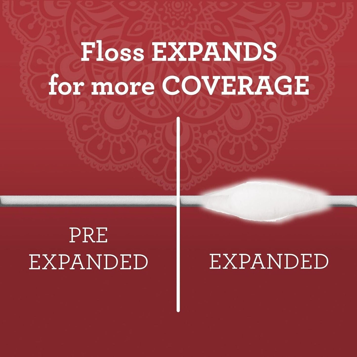 Gurunanda Expandable Waxed Dental Floss for Gentle, Deep Cleaning Wide Teeth Fl