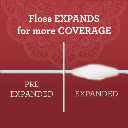 Gurunanda Expandable Waxed Dental Floss for Gentle, Deep Cleaning Wide Teeth Fl
